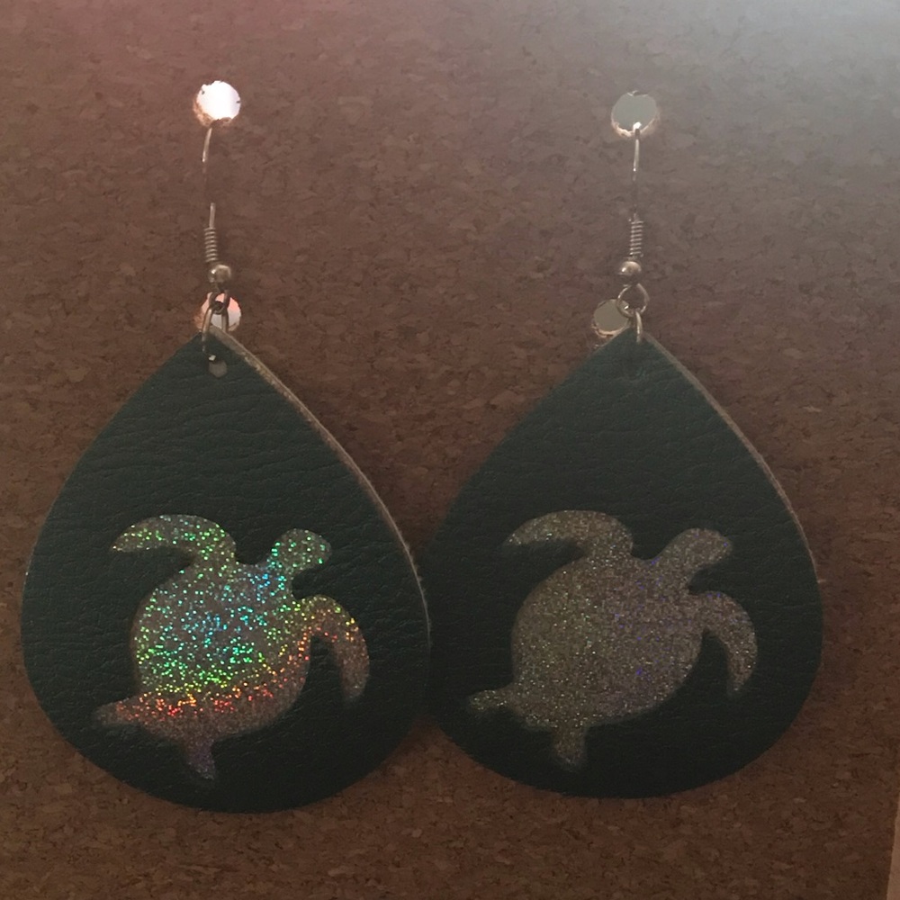 Handmade faux leather earrings